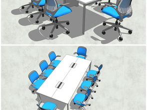 精品会议室办公室桌椅SU模型素材 提升电脑动画设计的效率与品质